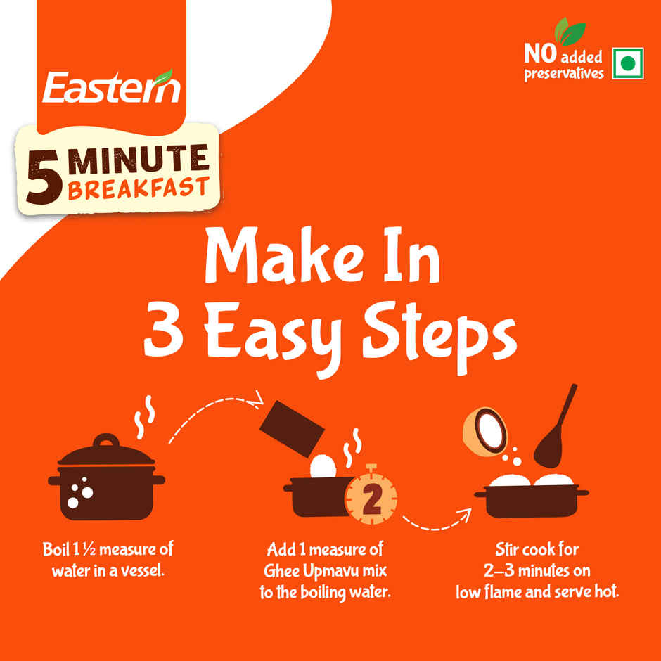 Eastern 5 Min Instant Breakfast Ghee Upmavu Ready Mix