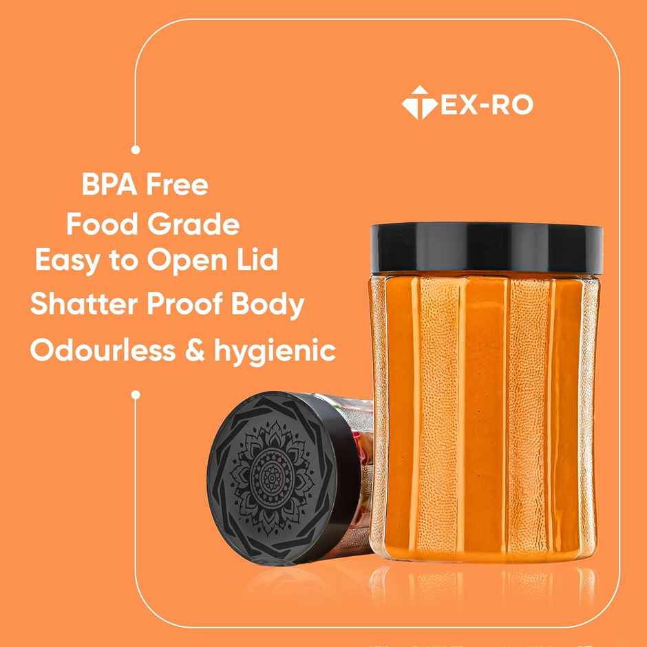 Tex-Ro 250ml- 350ml- 650ml- 1200ml Plastic Kitchen Containers Set With Spoons | Pack of 24