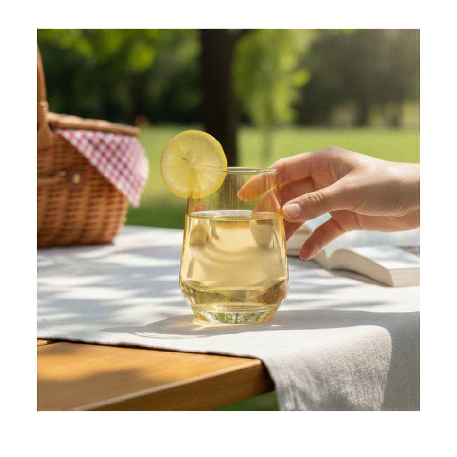 Blackcarrot Water Glass | Set of 6 | 320 ml | Golden | Lead Free