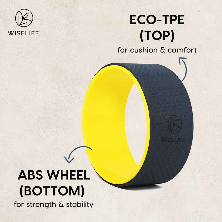 Wiselife Yoga Wheel 12.75x5.75 Inch (Blue-Yellow)