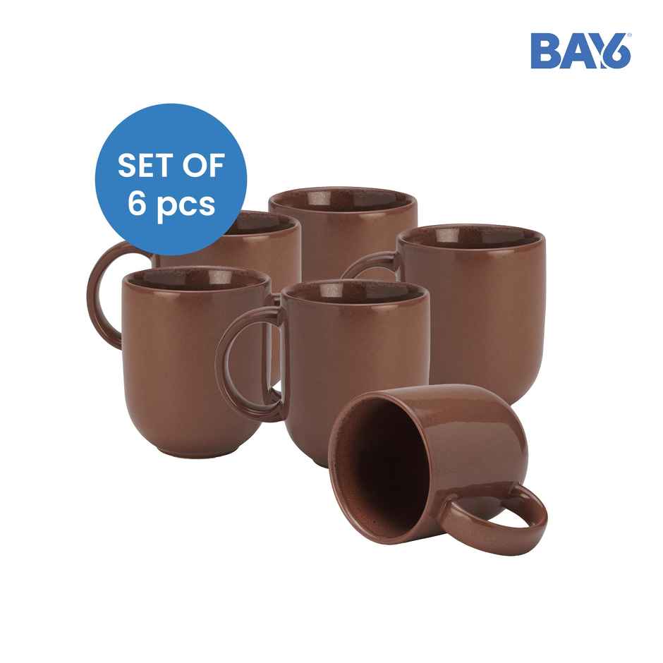 BAY6 Porcelain Coffee Mug Small Coupe 230 ml Reactive - 6 Pcs Set - Amaco