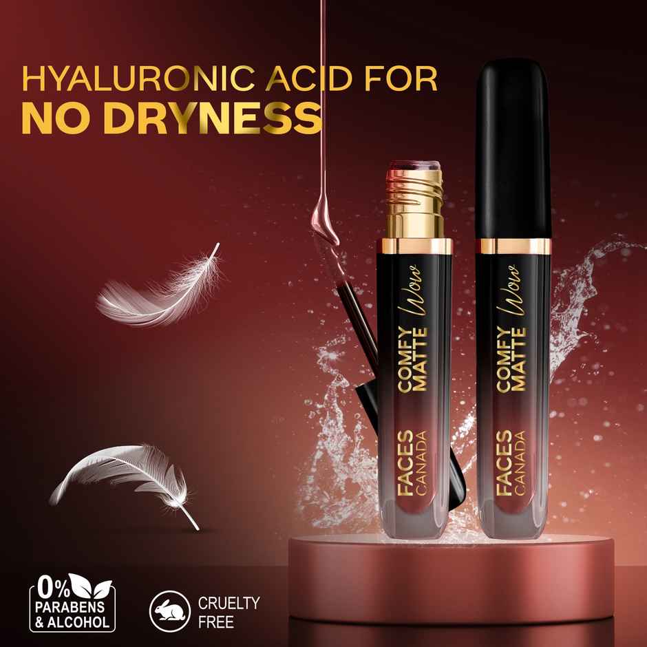 Faces Canada Comfy Matte Wow Liquid Lipstick | Cocoa Crush 07, One Swipe Application