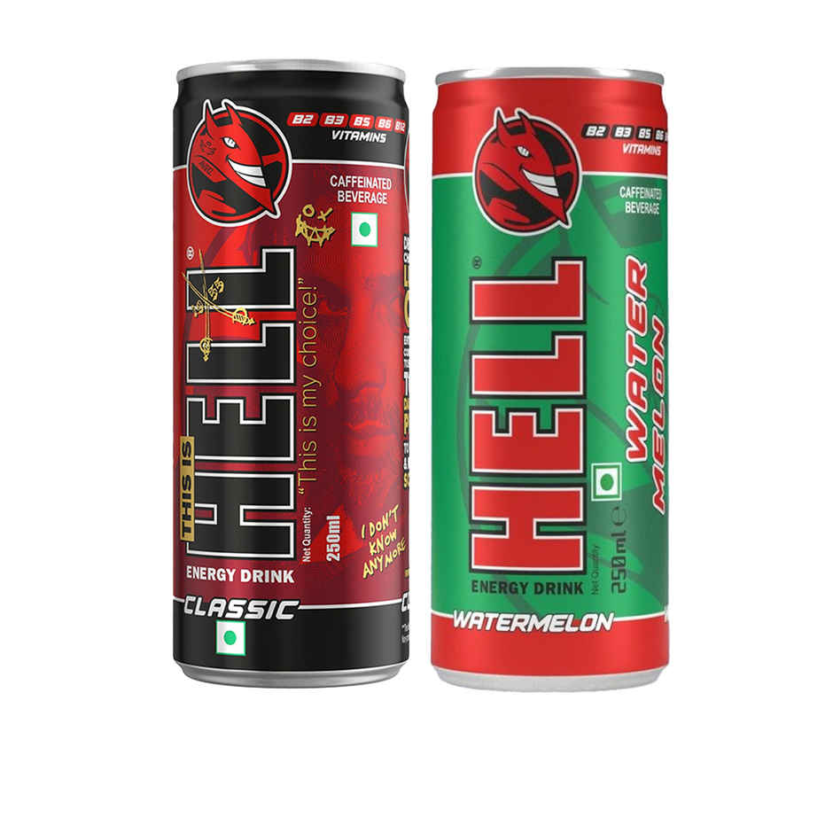 Hell Energy Drink (250ml) & Hell Energy Drink Watermelon (250ml) Combo 