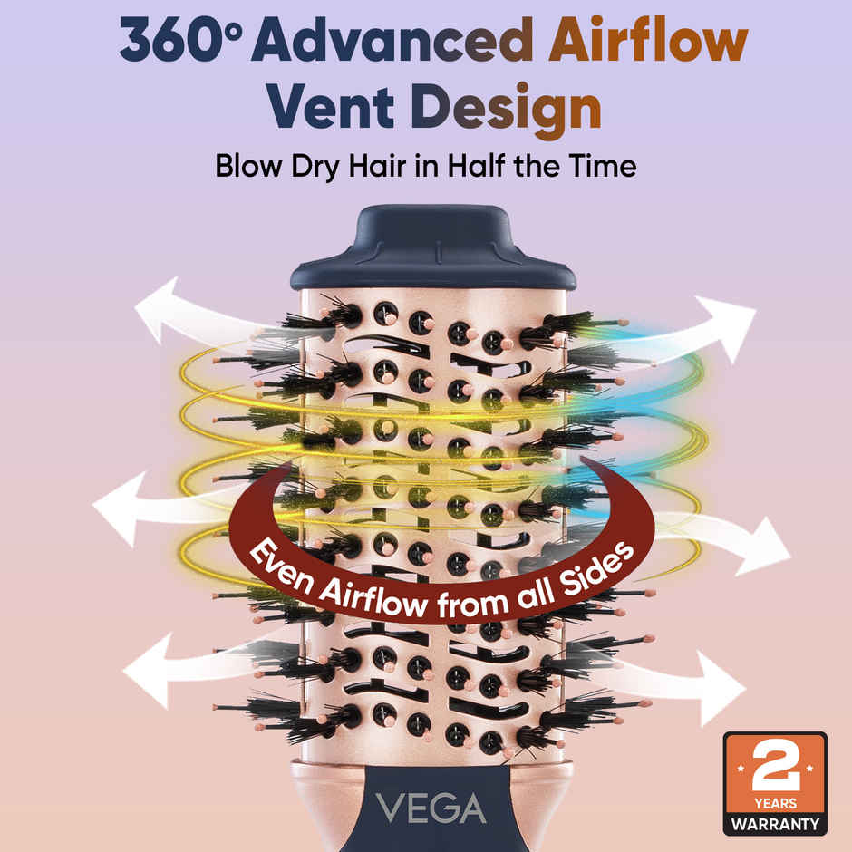 VEGA LitStyle L4 Volumizer Hair Dryer Brush | Hot Air Hair Dryer Brush for Women | Blow Dry