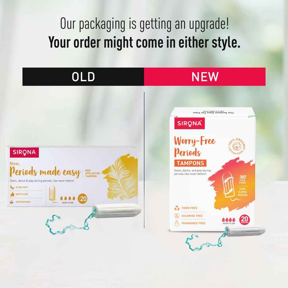 Sirona Heavy Flow Tampons | Organic Cotton Core | Ultra-High Absorbency and Leak-Proof Protection