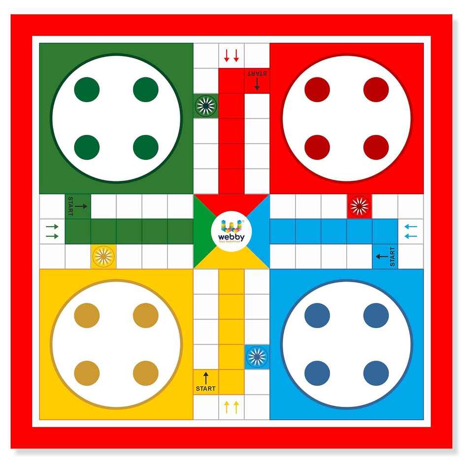 Webby Ludo, Snake & Ladders Double Sided Board Game | Portable Travel Set | 6+ years