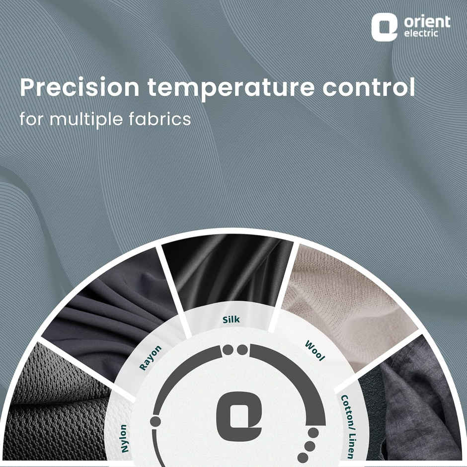 Orient Electric DIFG10GP Fabriglide 1000 W Dry Iron | German-made Weilburger coating on the soleplate| Silver Layered Thermostat for Better Heat Conductivity - Black & Grey