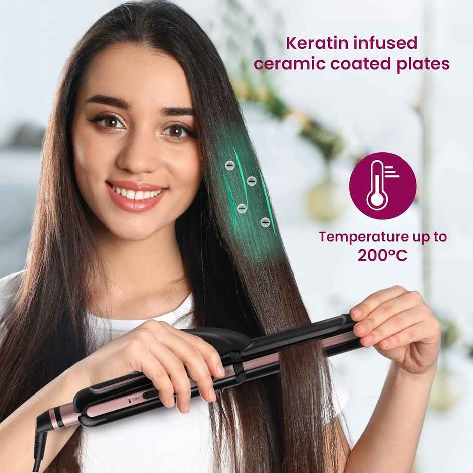 Agaro Hs1119 3-In1 Hair Styler - Black & Rose Gold