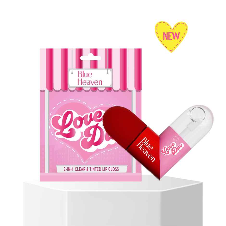 Blue Heaven Love Duo 2-in-1 Clear & Tinted Lip Gloss | Snacc - Clear + Cherry