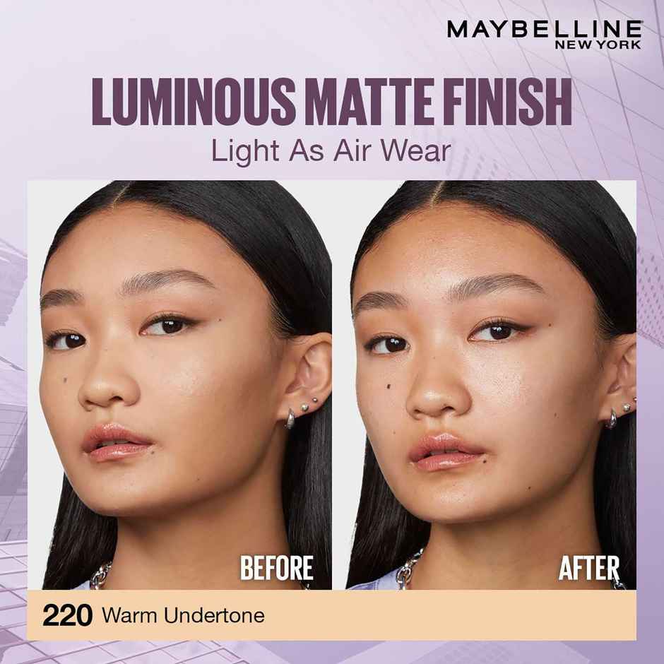 Maybelline New York Super Stay Lumi Matte Liquid Foundation, 220