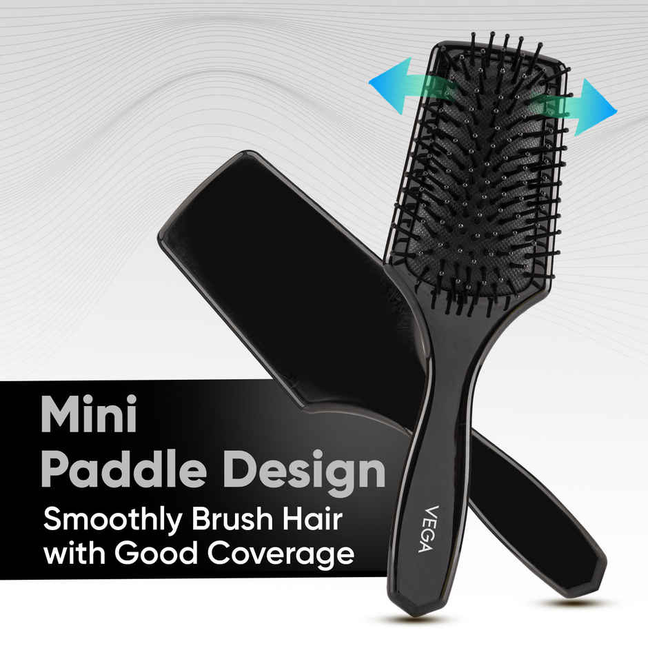 VEGA Premium Collection Mini Paddle Hair Brush for Men & Women, Black, (8586 M)