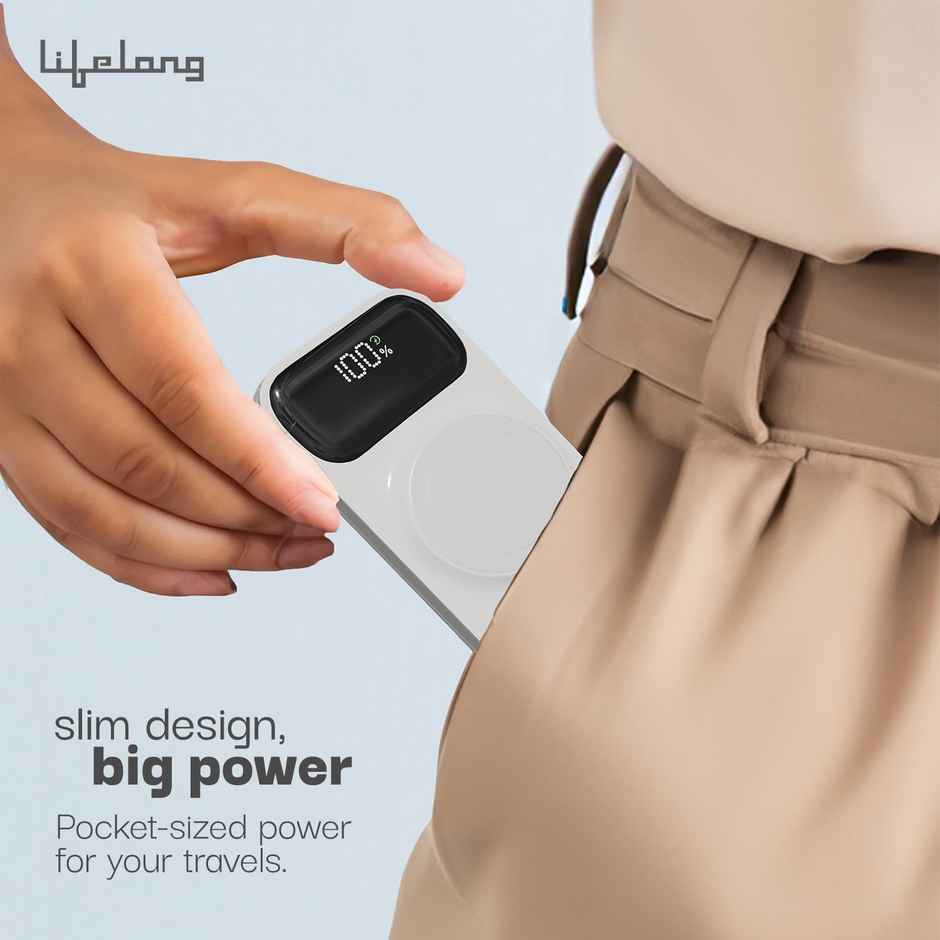 Lifelong ChargeMate 10000 mAh 22.5 W Wireless with MagSafe Slim Pocket Size Power Bank