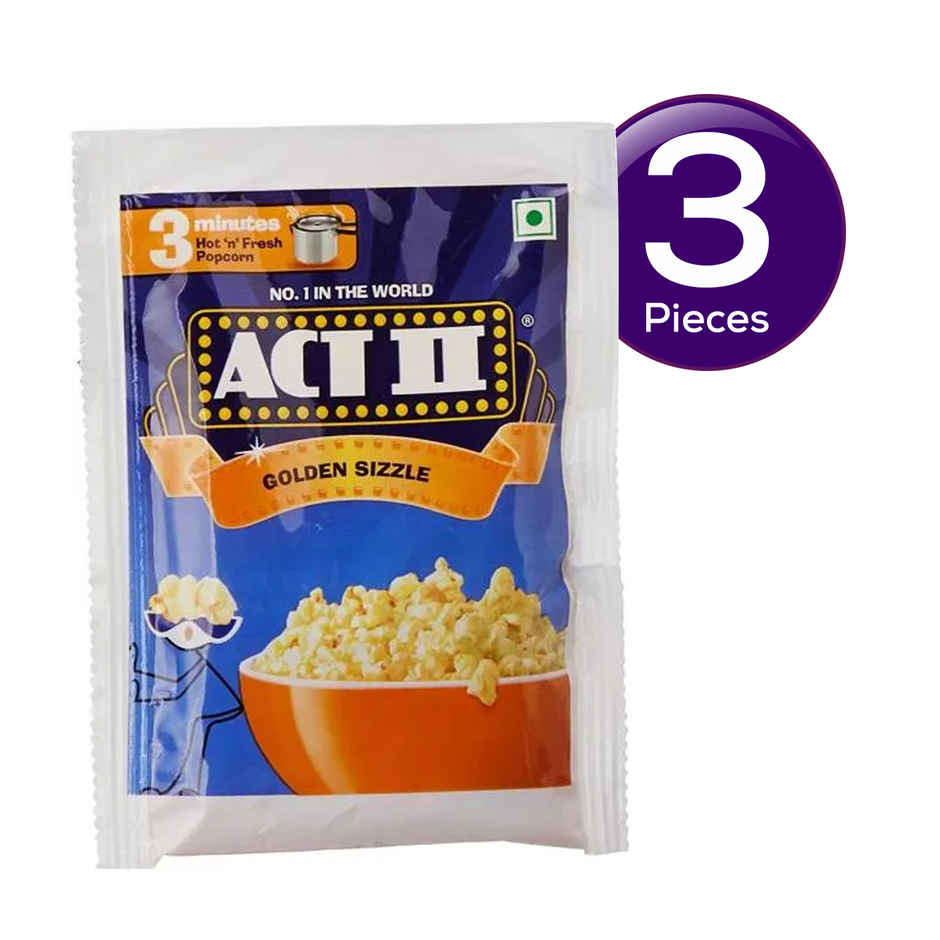 ACT II Instant Popcorn - Golden sizzle, Hot & Fresh in 3 mins Combo