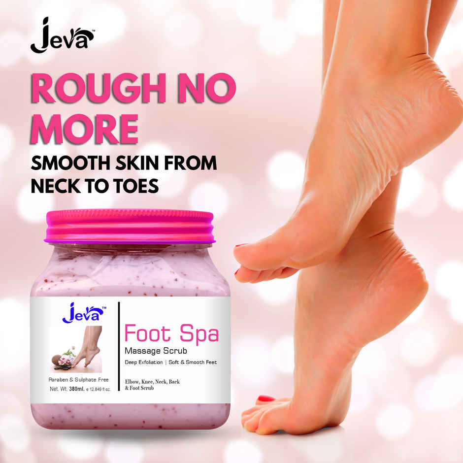 Jeva Foot Spa & Multi-Area Exfoliating Scrub | Intensive Care for Rough Skin on Feet, Knees, Neck