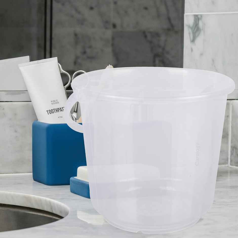 Heart Home Transparent Small Plastic Bucket - 5 L | For Mopping, Cleaning, Storage