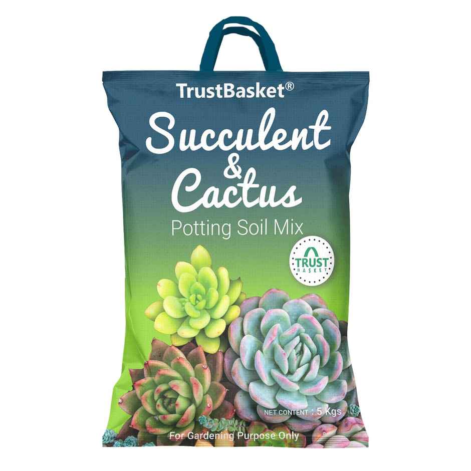 TrustBasket Succulent Potting Mix | Well-Drained Soil for Cactus, Pots & Planters