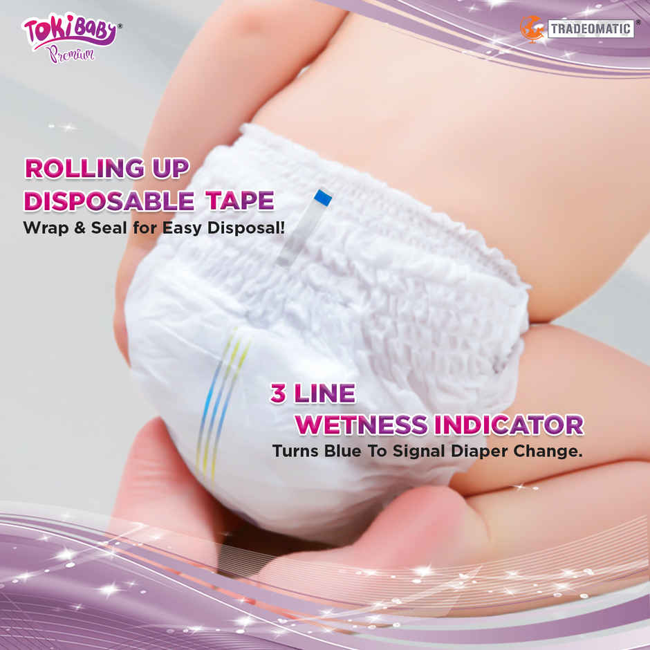 TokiBaby Premium Ultra Thin Pull Up Baby Diaper Pants | Size XL | 18 Months Above | Pack Of 38