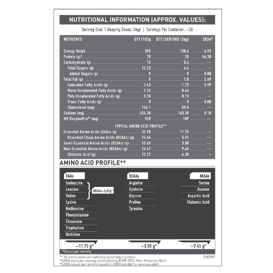 MuscleBlaze Biozyme Performance Whey Protein Powder (Magical Mango)