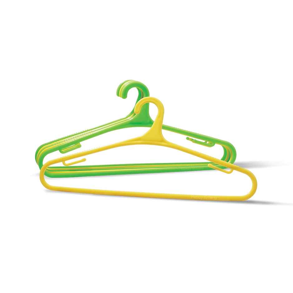 Happy To Hang Teeser 10 Piece Polypropylene Hanger, Yellow And Green
