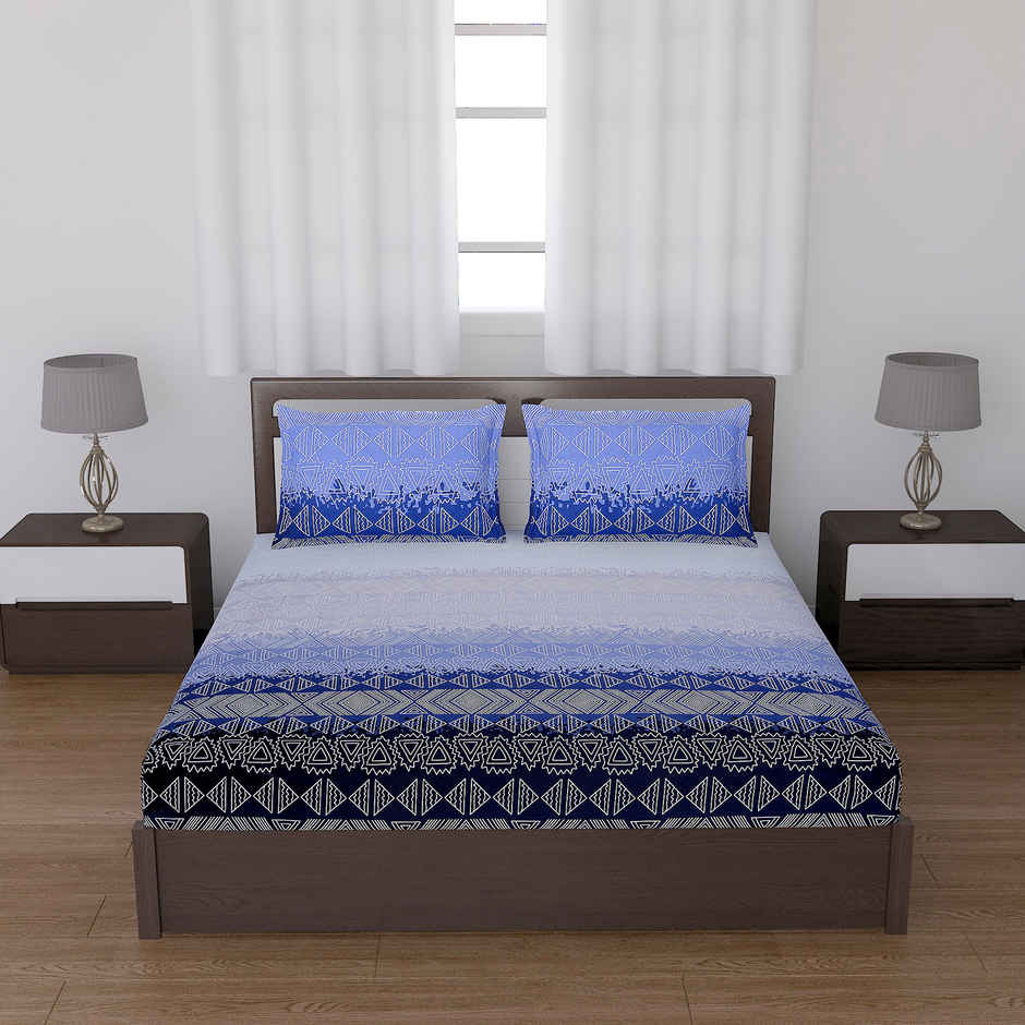 Status King Size Double Microfibre Geometric Bedsheet | Assorted | 87 x 94 in