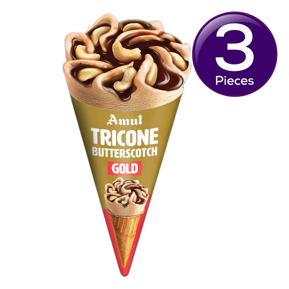 Amul Gold TriCone Butterscotch Ice Cream Cone Combo