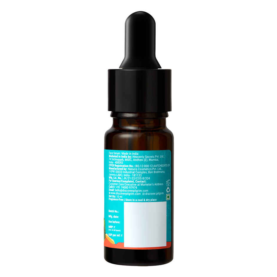 Pilgrim 10% Vitamin C Face Serum For Daily Brightness Helps Reduce Dark Spots & Evens Skin Tone