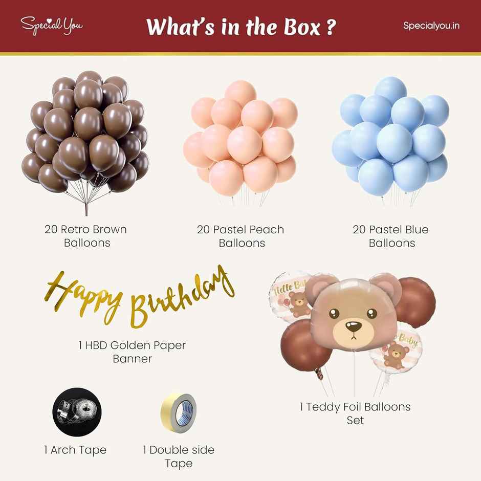 Teddy Bear Theme Birthday Decor With Foil Balloon Set | Special You