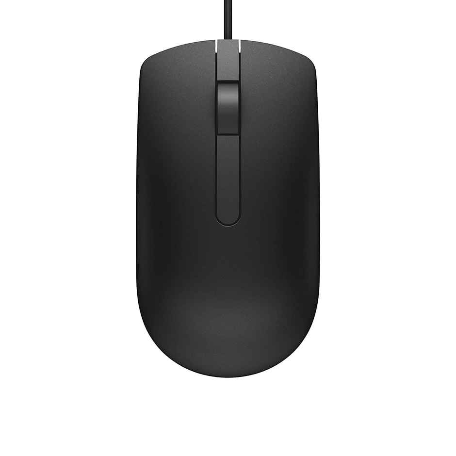 Dell MS116 Wired Optical Mouse - High Precision 1000DPI Sensor, USB Connectivity, Ergonomic Ambidextrous Design, Smooth Scrolling, Ideal for Office & Home Use - Black