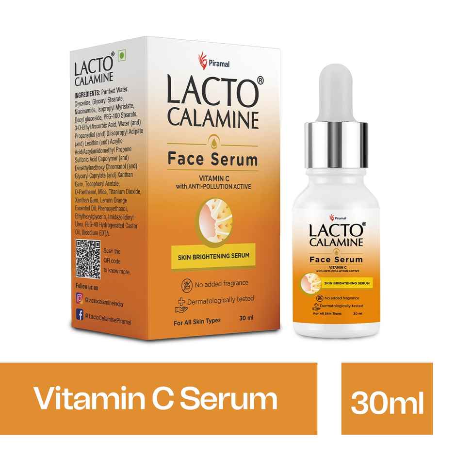 Lacto Calamine Vitamin C Serum Skin Brightening Serum With Pollushield, Vitamin E, B3 And B5