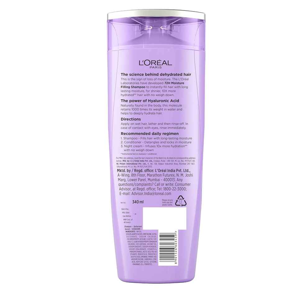 L'Oreal Paris Hyaluron Moisture Shampoo with Hyaluronic Acid for Dry & Dehydrated Hair