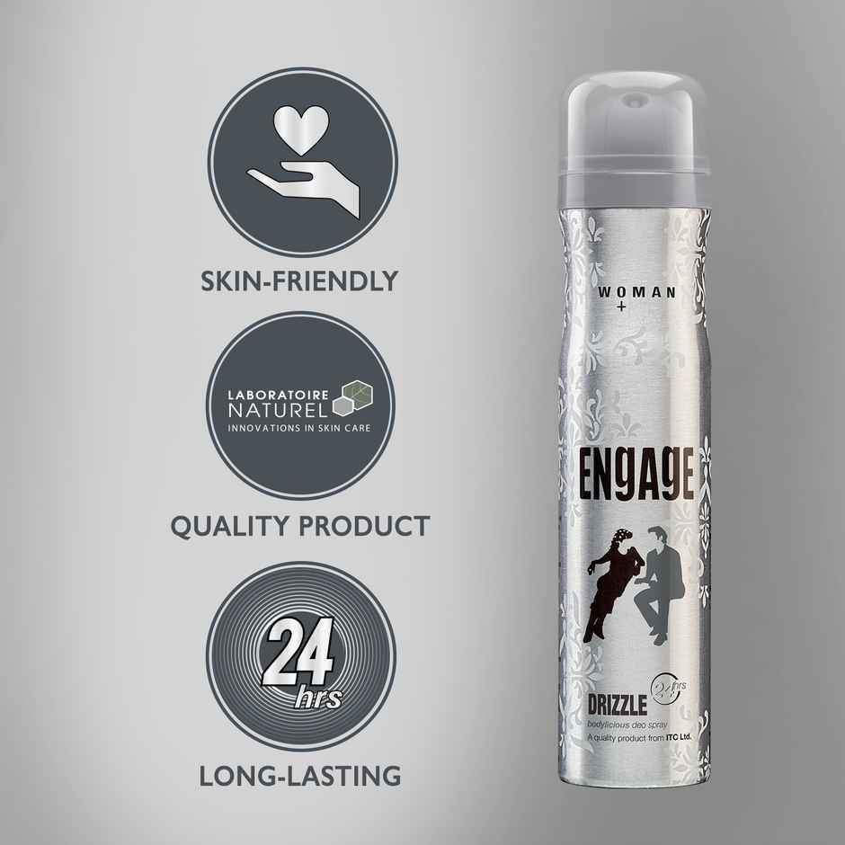 Engage Drizzle Deodorant For Women, Floral and Lavender, Deo Body Spray