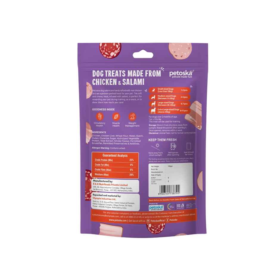 Petoska Dog Treats Smoked Chicken Salami Combo