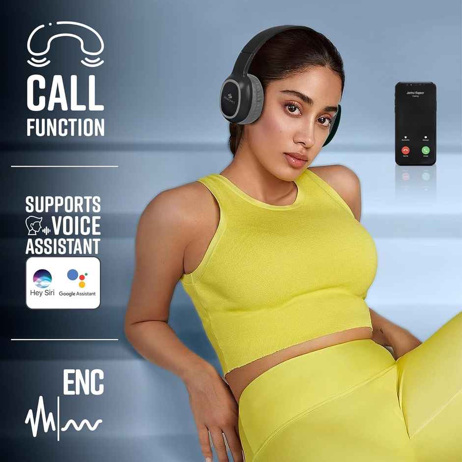 ZEBRONICS THUNDER Bluetooth 5.3 Wireless Headphones with 60H Backup, Gaming Mode, Dual Pairing, ENC, AUX, Micro SD, Voice assistant, Comfortable Earcups, Call Function - Black