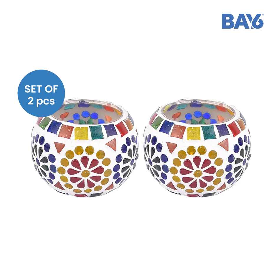BAY6 Glass Mosaik Votive Set - 4 Inch | 2pc