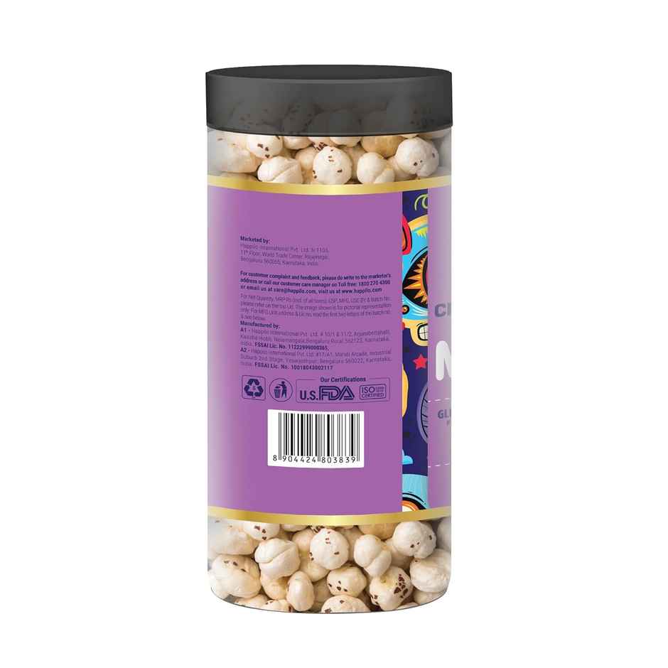 Happilo Makhana Cream & Onion Jar, Roasted Foxnut Healthy Snack
