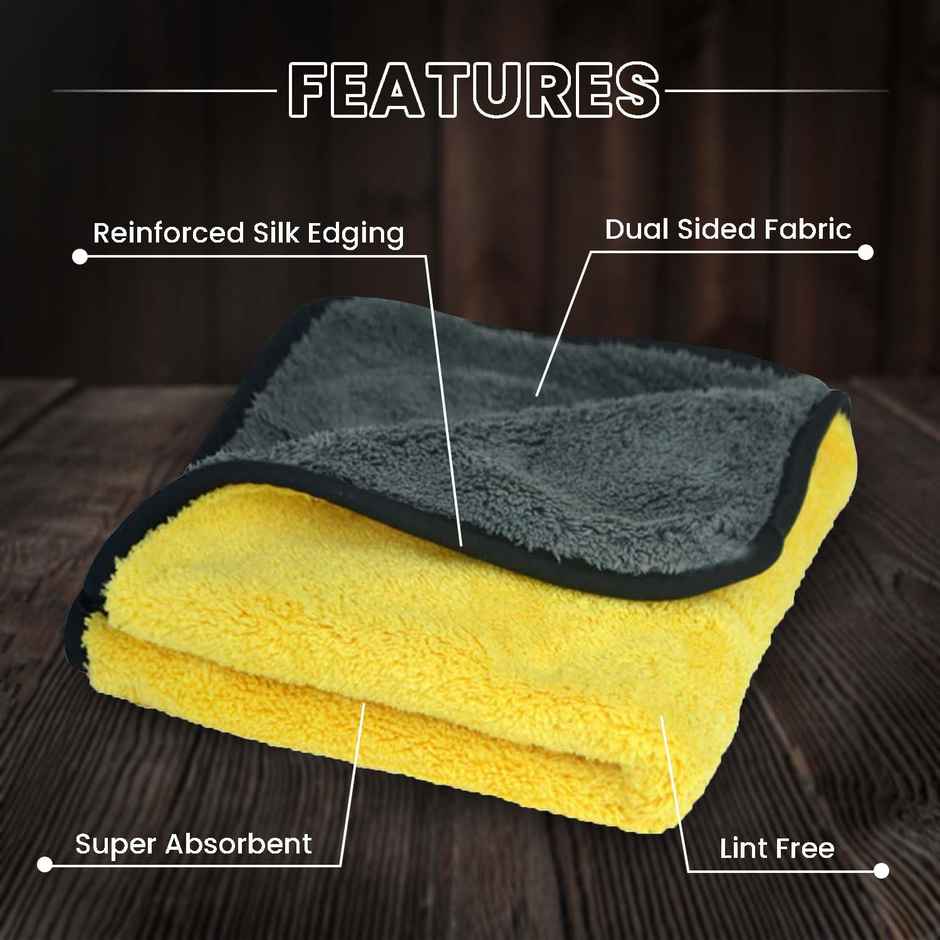 Autofy Multipurpose Microfiber Car Cleaning Cloth (Pack of 4) - Multicolour | 500 GSM | 40cm x 40cm