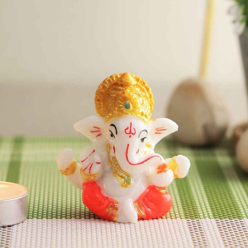 Ganesh Idol for Car Dashboard, Home Decor | Polyresin Figurine | Perpetual