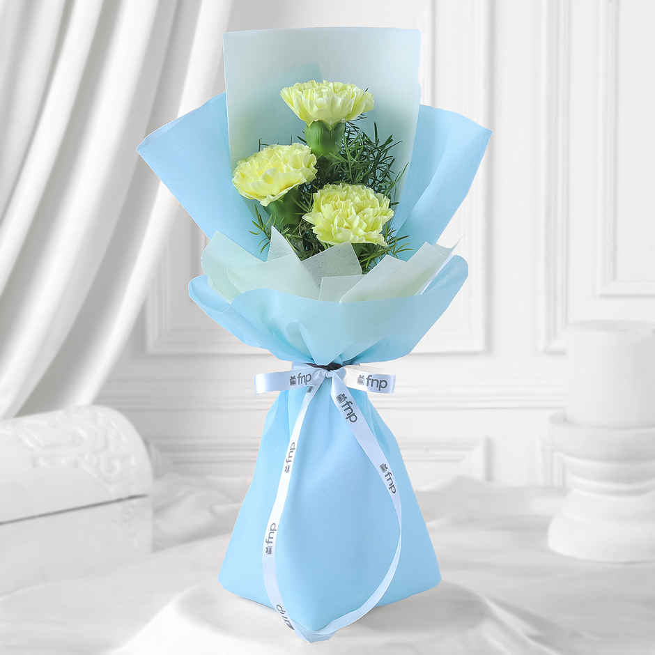 FNP Father's Day 3 Yellow Carnations Bouquet