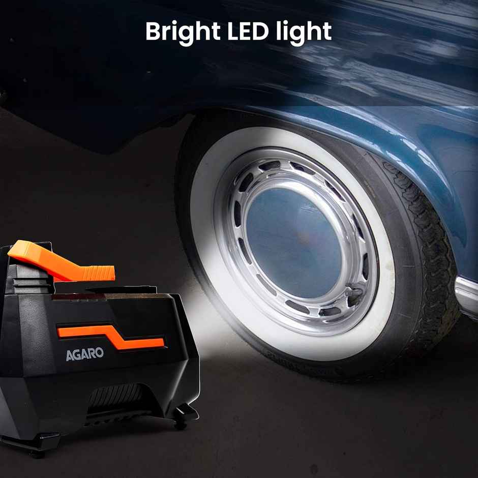 Agaro Digital Portable Tyre Inflator, 12V Dc/230V Ac, 150 Psi, 165W, Digital Display For Car & Bike