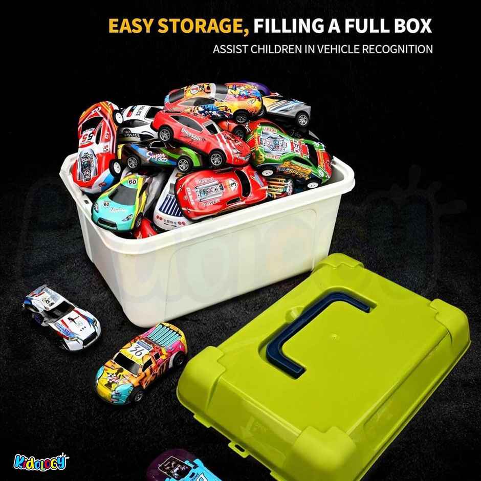 Kidology 50PCS Die-Cast Cars with Storage Box Pull Back Cars for Kids
