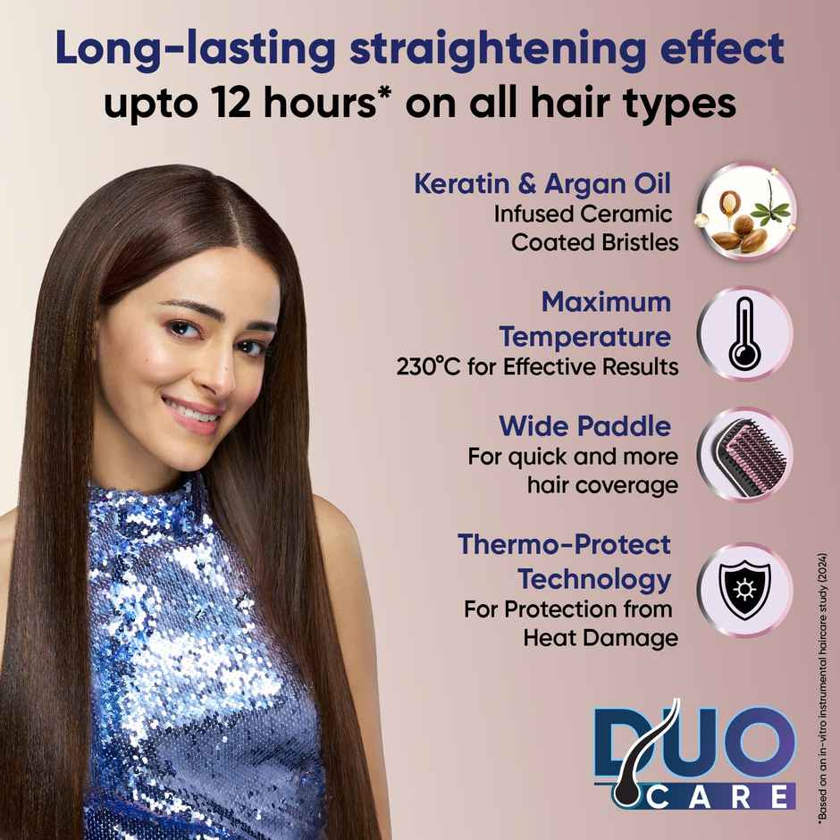 Vega Litstyle L2 Hair Straightener Brush for Women With Keratin - Vhsb-07