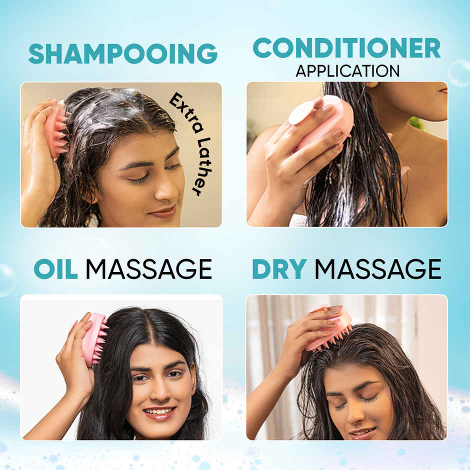 VEGA Hair Scalp Massager Shampoo Brush With Soft Silicone Bristles | (Ssb-03)