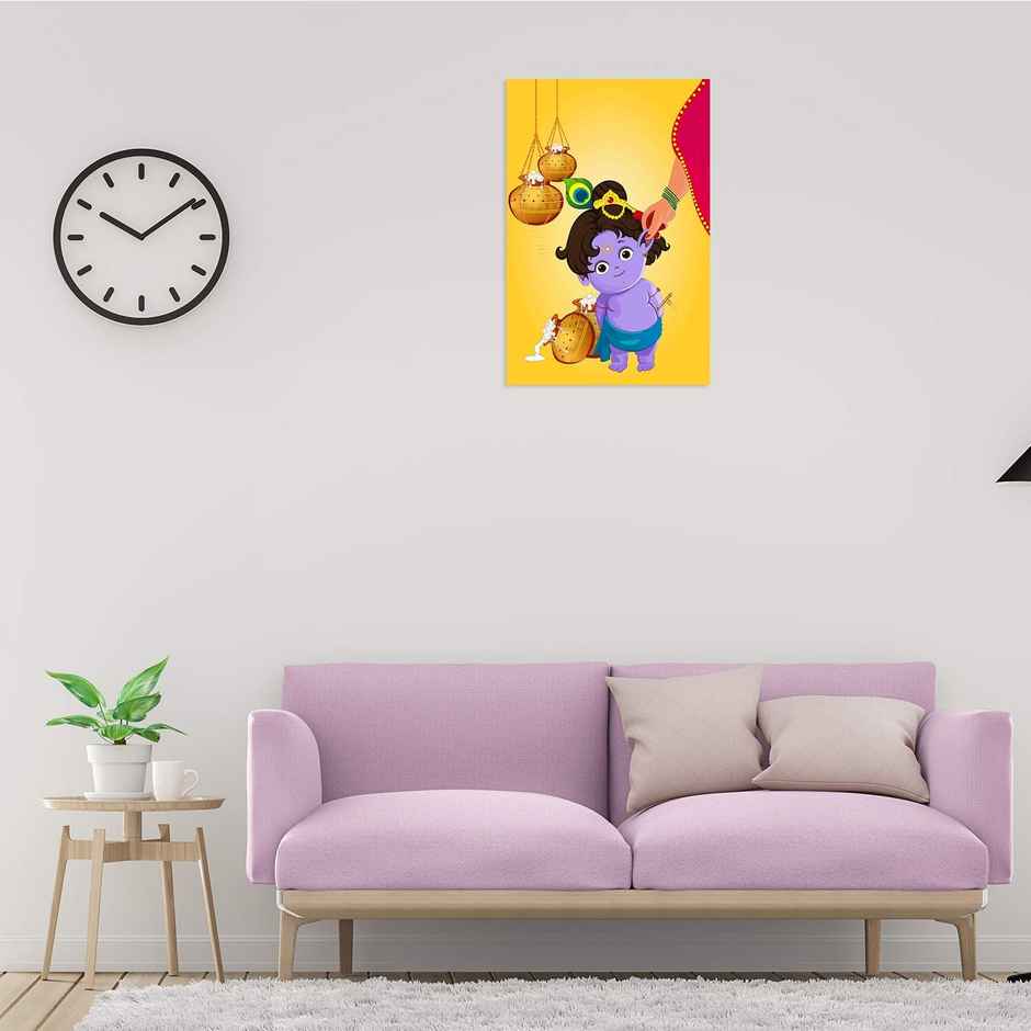 Paper Plane Design Religious Baby Krishna Poster | Size 12 x 18 Inch | D7