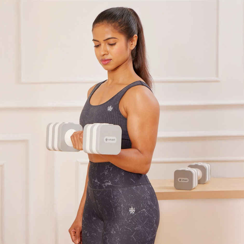 Cult Adjustable Dumbbell Set (5 kg X 2) | Grey