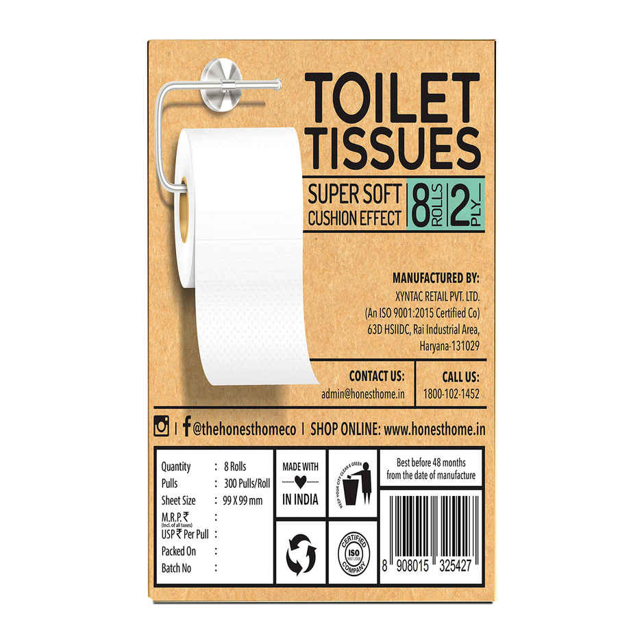 The Honest Home Company Toilet Roll (2 Ply) - Pack of 8
