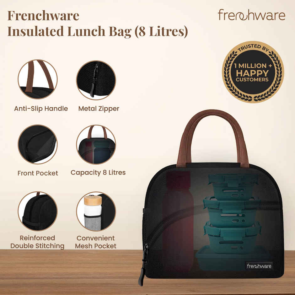 Frenchware Insulated Lunch Bag | Black
