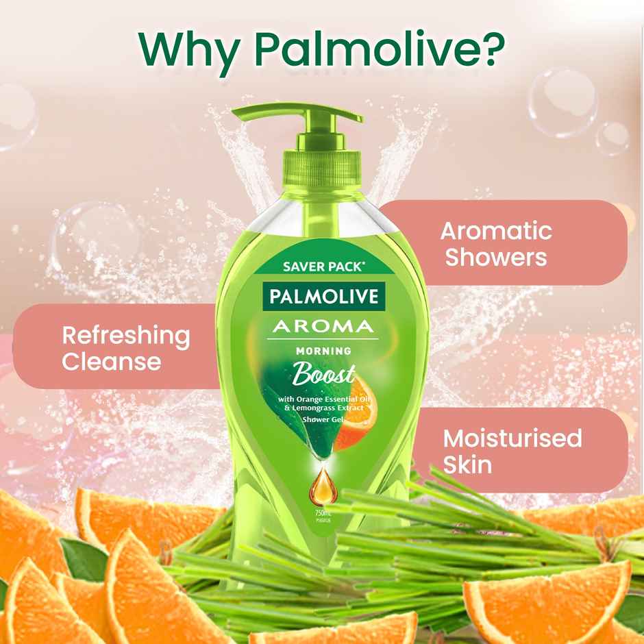 Palmolive Orange Essential Oil & Lemongrass Aroma Morning Boost (Tonic), Brightening Body Wash