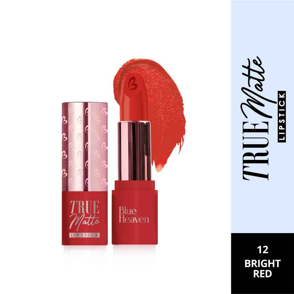 Blue Heaven True Matte Lipstick with SPF Sun Protection | Long Lasting Upto 8Hrs | 12 Bright Red