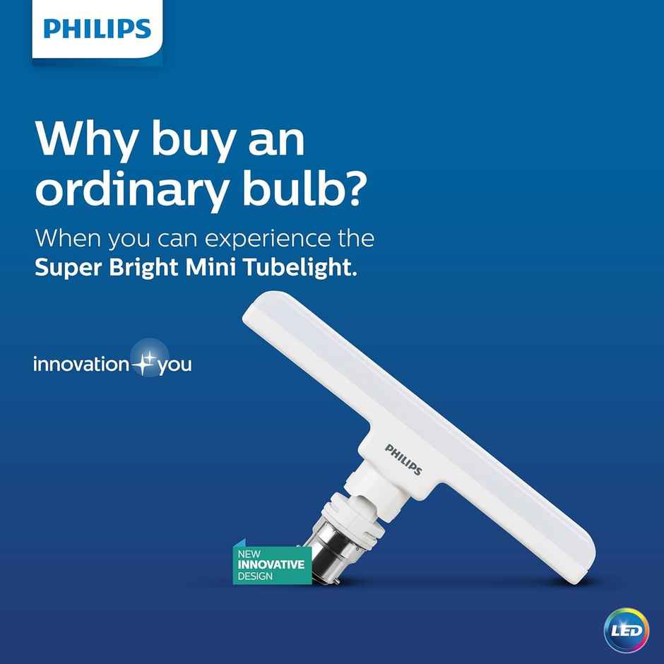 Philips Stellar Bright T 9W Led Bulb Crystal White | B22 Base Holder