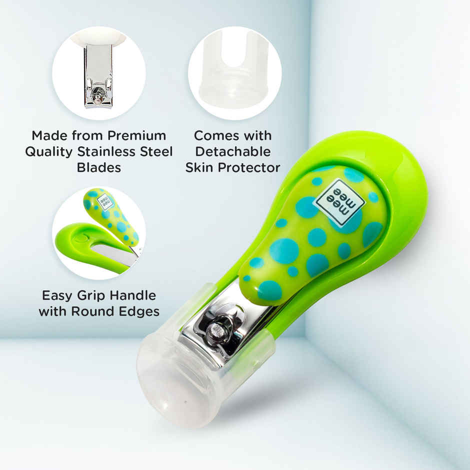 Mee Mee Protective Baby Nail Clipper/Cutter with Skin Guard (Green)